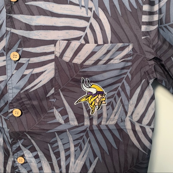 Minnesota Vikings Hawaiian Shirt Button Up Blue - Picture 3 of 8